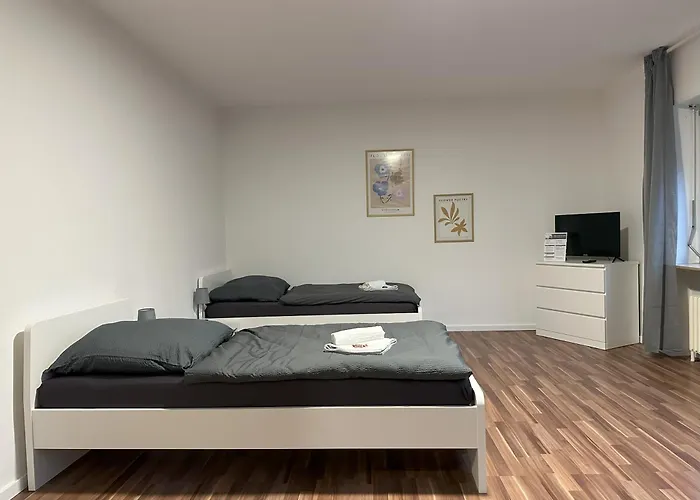 Voll Ausgestattete Mit Einzelbetten - Küche - Wlan - Pkw-parkplatz Apartment